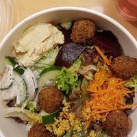 Falafel Salad with mint dressing and one slice of bread. Really recommend it! at Burgerheart in Ingolstadt
