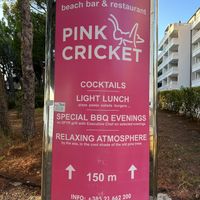 Info sign   at Pink Cricket in Tucepi