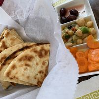 Comes on the table before your meal!  at Maria's Mediterranean in Bayside