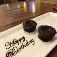 They brought me a birthday brownie 🎉 at Honey Salt in Las Vegas