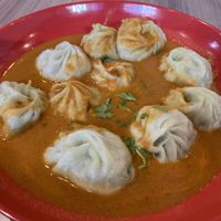 Vegan momo soup. Cold broth, wam dumplings    at Momo Central in Melbourne