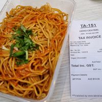 Vegan Chow Mein - extra spicy at Momo Central in Melbourne