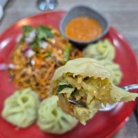 Vegan combo (chowmein+5 momos) $18.99 at Momo Central in Melbourne