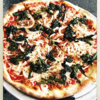 Broccoli Rabe & vegan sausage at Pizza Mia in Newburgh