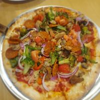 Vegan Everything Pizza ! Absolutely Delicious! at Pizza Mia in Newburgh