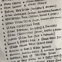 The vegan option menu we were given!  at Pizza Mia in Newburgh