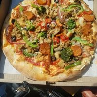 Vegan everything personal pizza. at Pizza Mia in Newburgh
