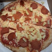 Gluten-Free crust pie w/pepperoni & pineapple  at Pizza Mia in Newburgh