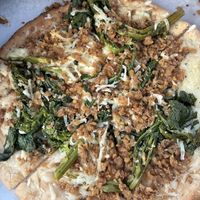 GF crust pie with PB sausage & broccoli rabe  at Pizza Mia in Newburgh