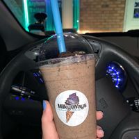 Vegan chocolate milkshake with Oreos  at MilkyWays Ice Cream & Cereal Bar in Coram