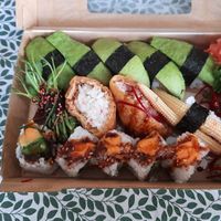 A big vegan sushi at Hamzo Sushi in Stockholm