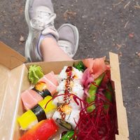 11 pieces vegan sushi at Hamzo Sushi in Stockholm