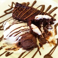 Vegan brownie at Pizzeria Giuseppe in Calafell