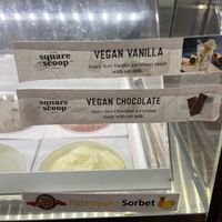 Vegan options July 2023  at Square Scoop in Indianapolis
