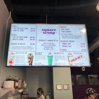 Menu + prices at Square Scoop in Indianapolis