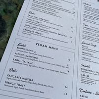 Vegan brunch menu  at Civico by The Park in San Diego