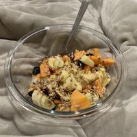 GRAMM’s Granola & Fruit! Just add Almond milk or yoghurt. Delicious!!! at Gramm in Cuenca