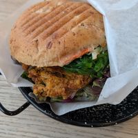 Vegetarian seaweed burger at Anita's Sjømat in Reine
