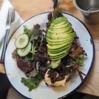Avacado toast with mushrooms was amazing! at Kitchen Paris in Paris