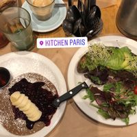 Vegan pancakes and toast du jour at Kitchen Paris in Paris