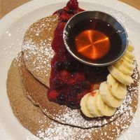 Vegan pancakes with fruit topping at Kitchen Paris in Paris