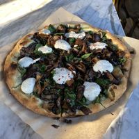 Mushroom and spinach pizza    at True Food Kitchen in Kansas City