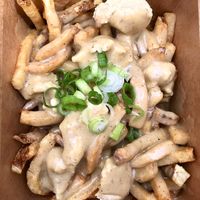 Regular sized vegan poutine at Sweet Po Vegan Eats in Toronto