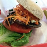 yummy portebello burger at Nature's Corner Cafe and Market in Florence