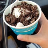 Vegan Toasted Coconut with Gluten Free Oreos! at Gilbert's Ice Cream in Pawleys Island