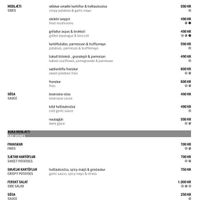 The menu at Sker in Olafsvik