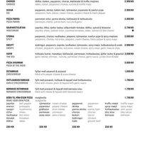 The menu at Sker in Olafsvik