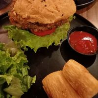 Veggie burger at KEMULAN Kitchen & Culture in Ubud