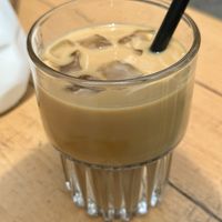 Iced latte with plant based milk at Suikerkist in Breda