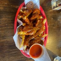 Vegan currywurst  at Shepherd's Pub in Elora