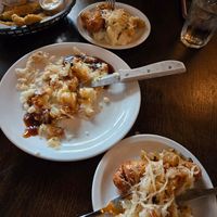 Amy's Oktoberfest Vegan Dinner. We didn't manage to take a photo before splitting everything up! at Shepherd's Pub in Elora