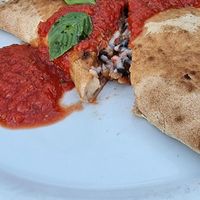 Calzone funghi at Paradiso Pizzeria Gelateria in Trequanda