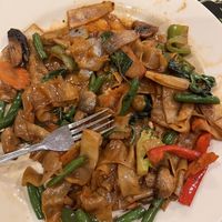 drunken noodles  at Aroy Thai Gardens in Middletown