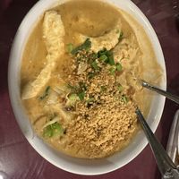 Tom Yum with noodles and shrimp  at Aroy Thai Gardens in Middletown