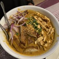 Khao soi w duck  at Aroy Thai Gardens in Middletown