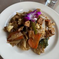 drunken noodles with tofu  at Aroy Thai Gardens in Middletown