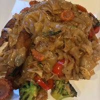 Drunken Noodles with ‘chicken'   at Aroy Thai Gardens in Middletown
