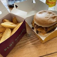 Mushroom bbq bacon burger and fries    at PLNT Burger in Wynnewood