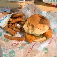 Fish Sandwich w/ Green Bean Fries at PLNT Burger in Wynnewood