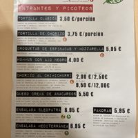 Menu - November 2021 at Vegetopia in Gran Canaria