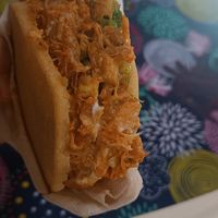 Arrepa,pulled pork de Jack fruit,sinceramente fue lo único que no me gustó mucho at Vegetopia in Gran Canaria