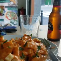 Absolutely gorgeous spicy potatoes (patates bravas) at Vegetopia in Gran Canaria