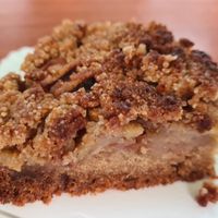 This amazing apple cake makes you very very happy! at Vegetopia in Gran Canaria