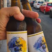 They do have the Animal Academy Support Beer! Great beer that benefits the animals in the sanctuary! Cheers for the animals! at Vegetopia in Gran Canaria