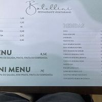Menu at Botellini in Caldas Da Rainha