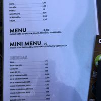 Menu at Botellini in Caldas Da Rainha